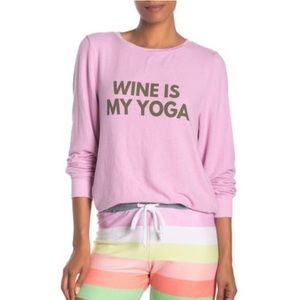 Wildfox My Yoga Baggy Pink Beach Sweatshirt Size XL